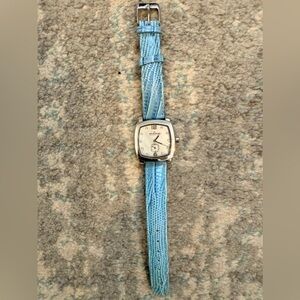 Skagen Denmark Pearl Face Watch Leather Bands Silver Hardware